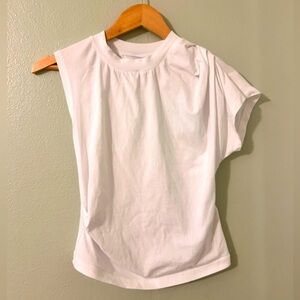 NWOT IRO Asymmetrical White Cap Sleeve Muscle Tee